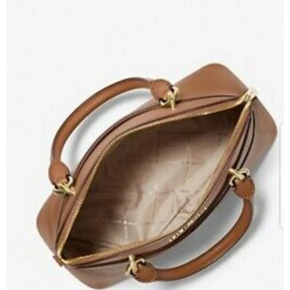 Michael Kors Jet Set Travel Medium Saffiano Leather Dome Satchel - Picture 11 of 13